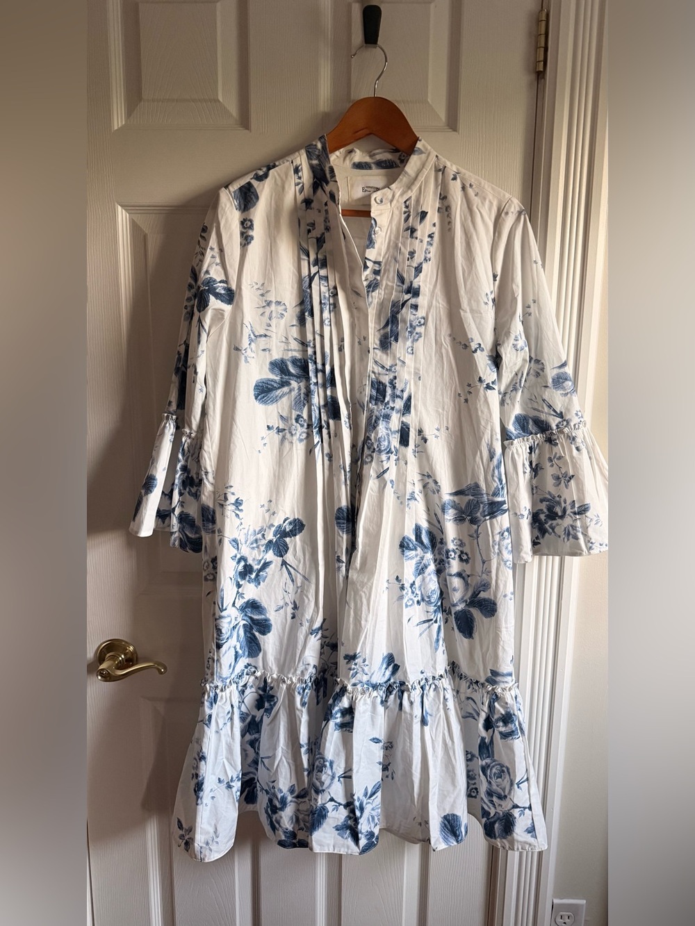 ERDEM Blue Floral Cotton Tunic Dress - Women's